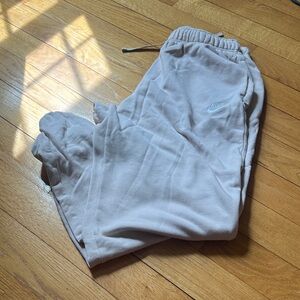 Nike Cream Fleece Joggers with Subtle Logo